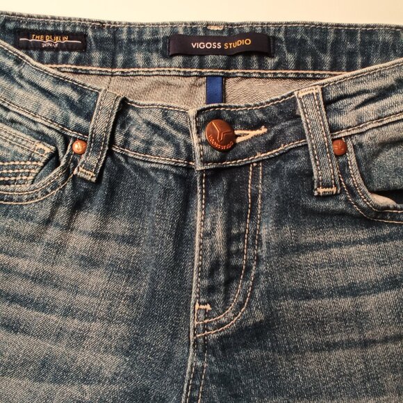 Vigoss Studio Jeans Size 27/4 The Dublin Skinny Low Rise Medium Wash - Picture 4 of 11